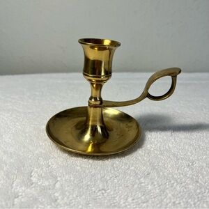 Brass Candle Holder with Finger Loop